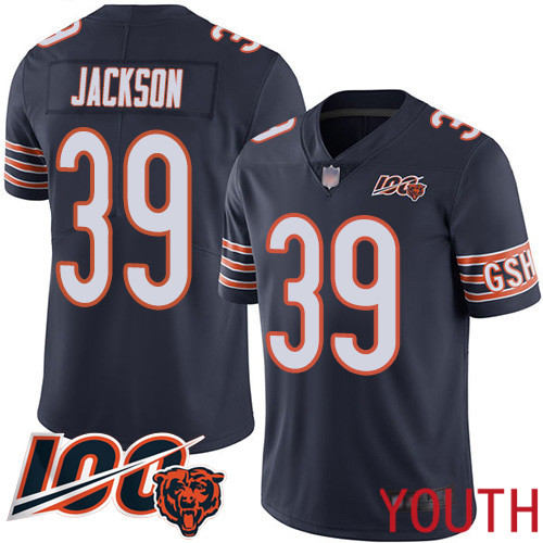 Chicago Bears Limited Navy Blue Youth Eddie Jackson Home Jersey NFL Football #39 100th Season